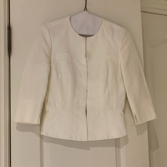 Hugo Boss Off Cropped Jacket, Size 2, Off-White - Picture 1 of 13